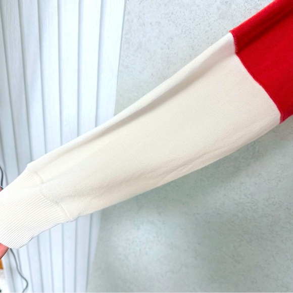 SO LOUNGE LIFE XS WOMENS CROPPED OVERSIZED HOODIE WHITE RED BLUE BOXY SWEATSHIRT - Picture 2 of 8